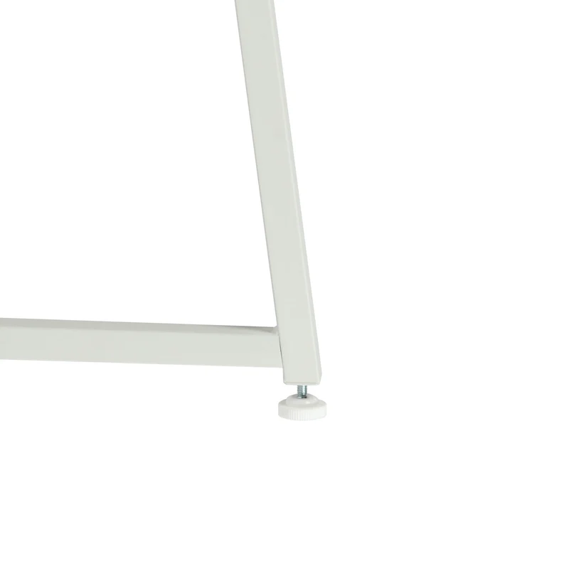 Bureau/table d'ordinateur pliant scandinave avec 4 roulettes en bois blanc et en métal blanc - ASCOLI
