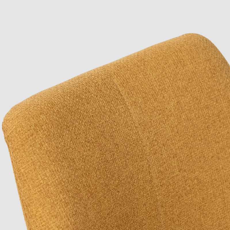 Lot de 6 chaises de salle à manger contemporaines en tissu jaune, pieds en métal noir - BETH FABRIC YELLOW 6PCS