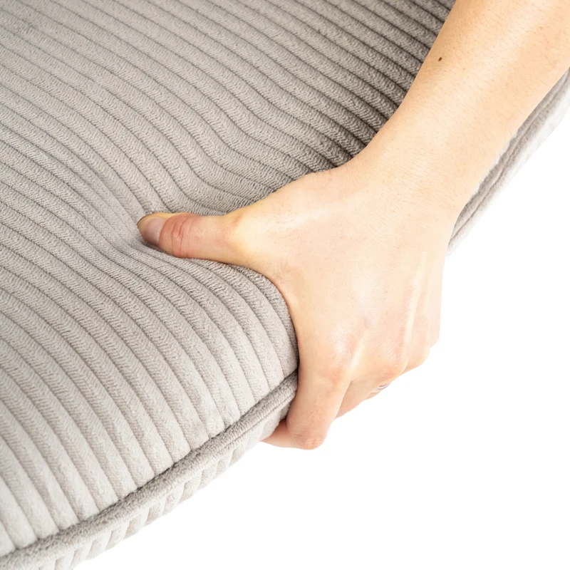 Fauteuil de loisirs réglable pivotant avec accoudoirs en velours côtelé gris - DUROTHIL