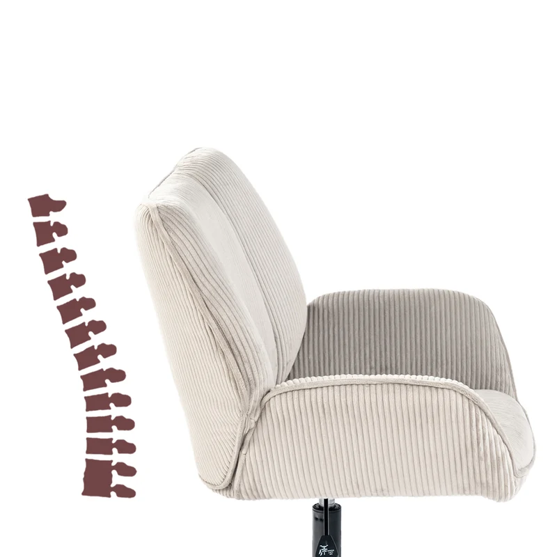 Fauteuil de loisirs réglable pivotant avec accoudoirs en velours côtelé gris - DUROTHIL
