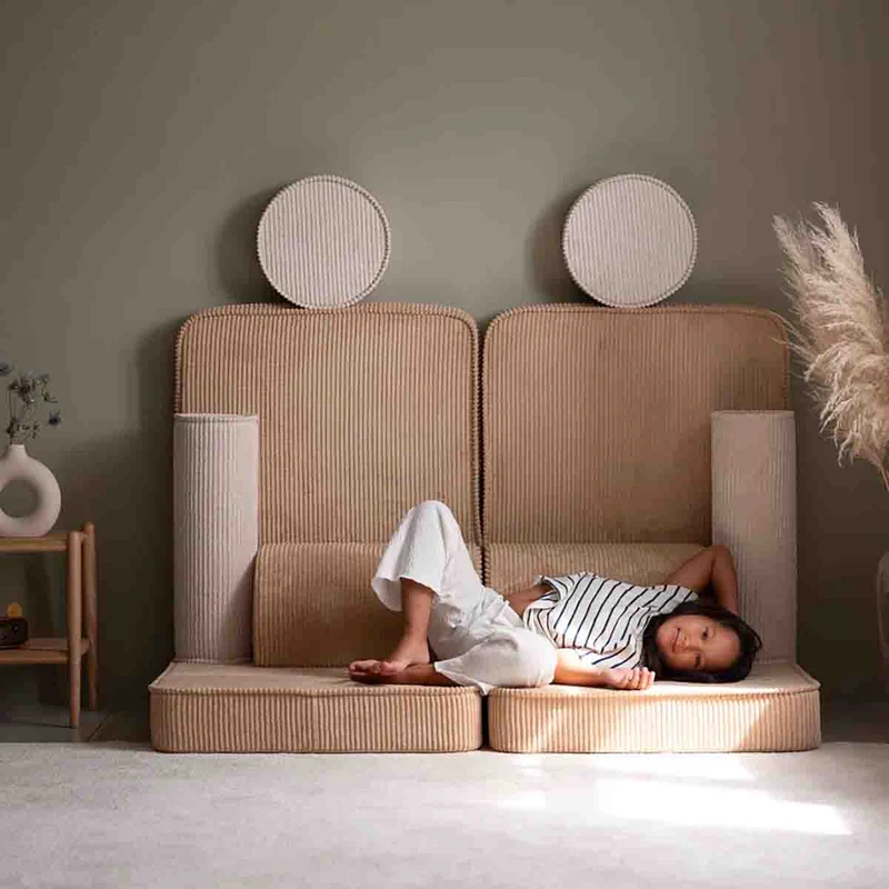 SOFA MODULABLE - VELOURS CÔTELÉ