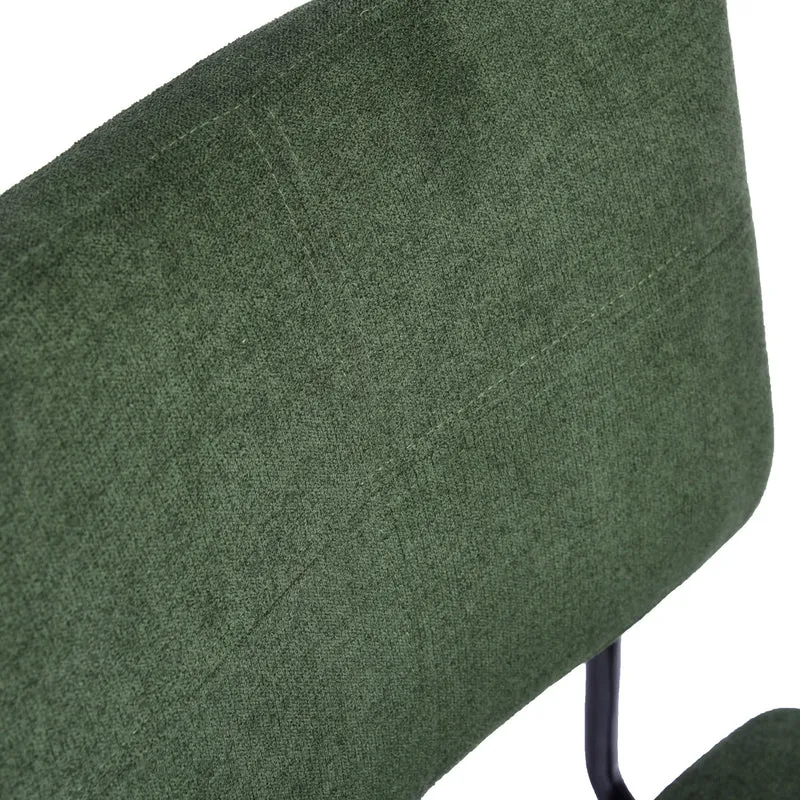 Lot de 2 tabourets de bar industriels avec dossier en tissu vert - INDEPENDENCE BAR