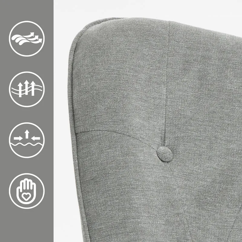Fauteuil scandinave avec accoudoirs en tissu gris capitonné - KAS