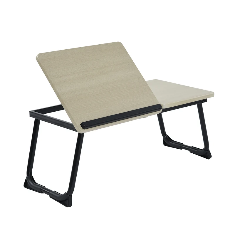 Table de lit/Support ordinateur pc pliable en bois et métal noir - MAMIE