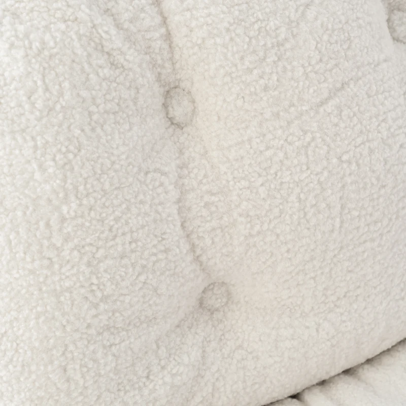 Fauteuil lounge pivotant et réglable en velours côtelé blanc - ALINTONEX