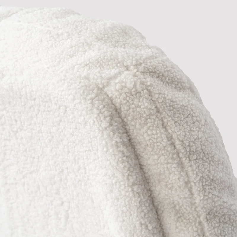 Fauteuil lounge pivotant et réglable en velours côtelé blanc - ALINTONEX