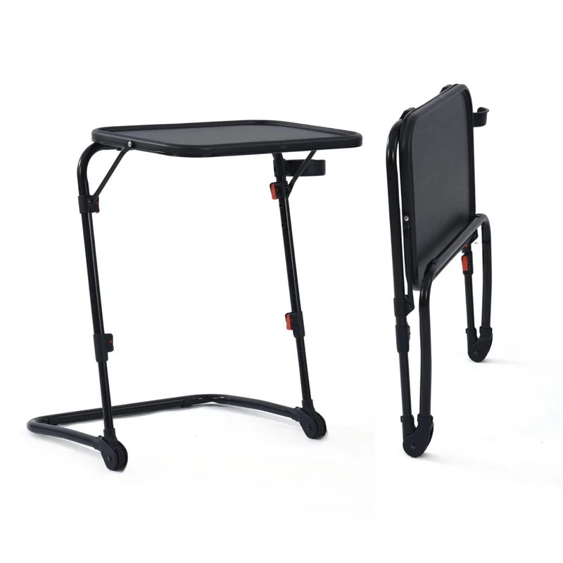 Table d’appoint pliable pour ordinateur portable, bout de canapé réglable en hauteur avec plateau inclinable et porte-gobelet - BASELINE