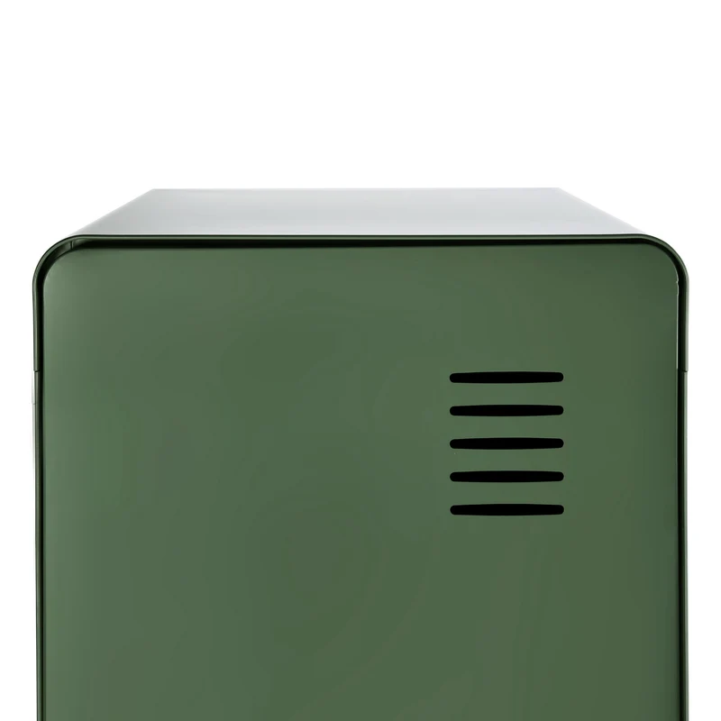 Armoire/Casier métallique vert au style industriel avec étagères - WALNUT