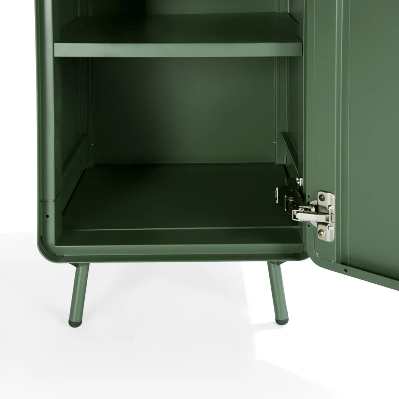 Armoire/Casier métallique vert au style industriel avec étagères - WALNUT