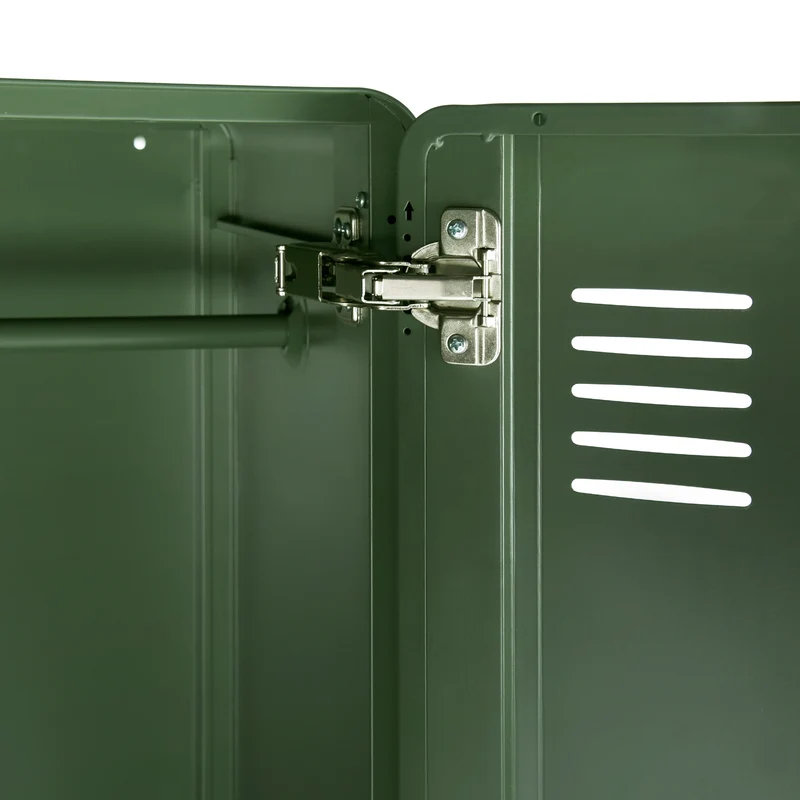 Armoire/Casier métallique vert au style industriel avec étagères - WALNUT