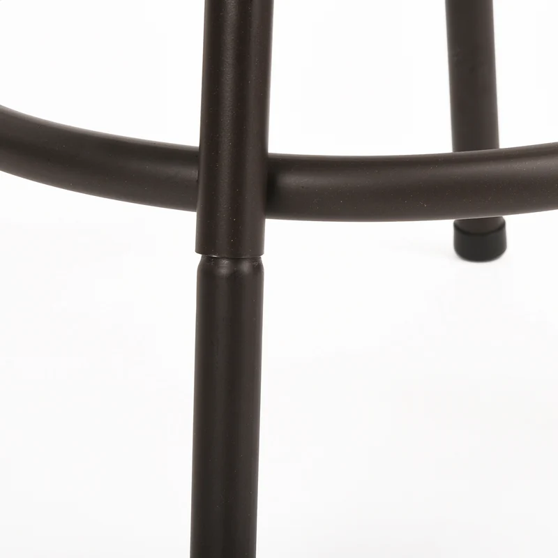 Lot de 6 tabourets de bar industriels pivotants avec dossier en tissu marron - HAILEY 24