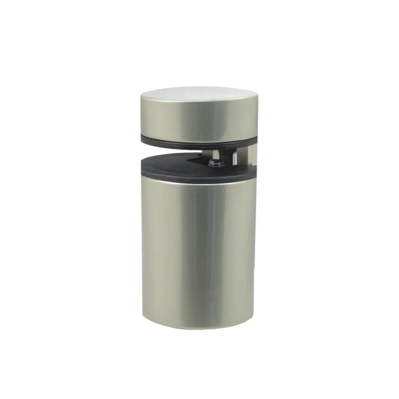 Support étagère verre et panneau cylindrique - Chrome mat