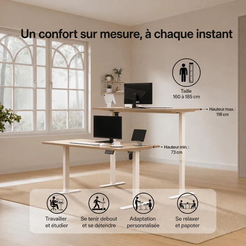 Economy Solid Bureau assis-debout électrique