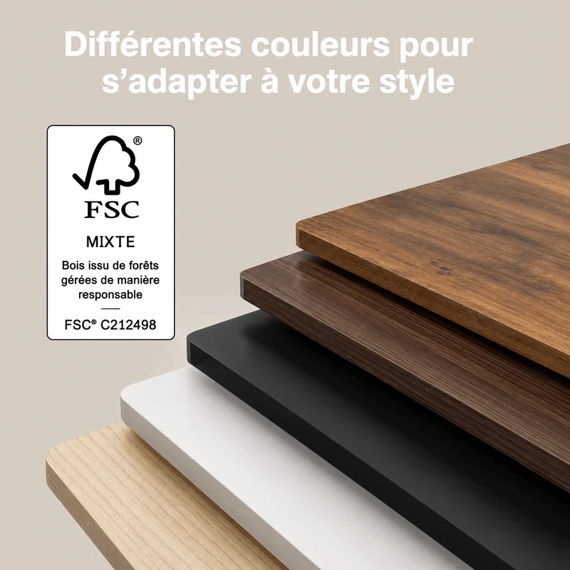 Bureau assis-debout électrique avec plateau monobloc