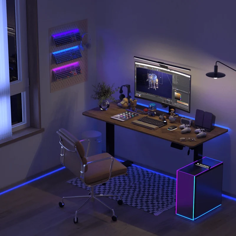 Bureau assis-debout électrique avec plateau monobloc
