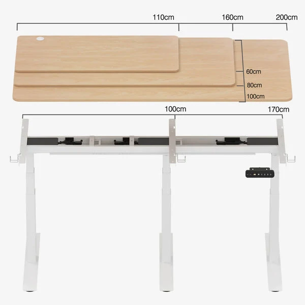 Furniwell Dual Ultra Pied de table réglable en hauteur