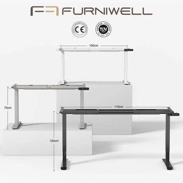 Furniwell Dual Ultra Pied de table réglable en hauteur