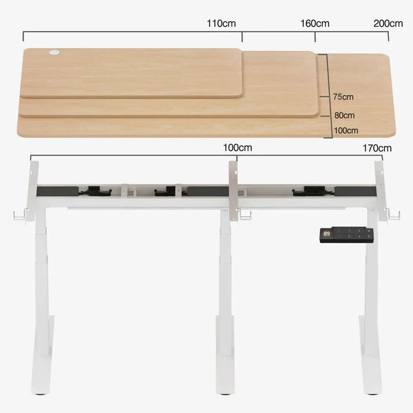 Furniwell Dual Ultra X Pied de table réglable en hauteur