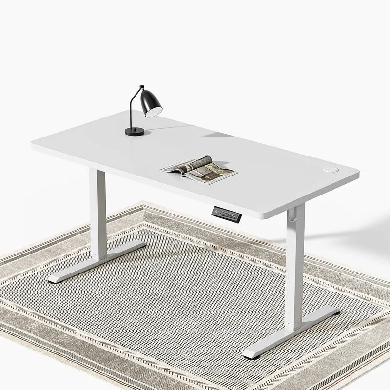 Bureau haut de gamme à hauteur réglable électriquement avec plateaux fabriqués en une seule pièce