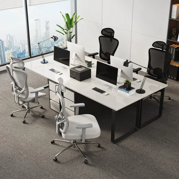 Chaise de bureau ergonomique avec appuie-tête et accoudoirs réglables