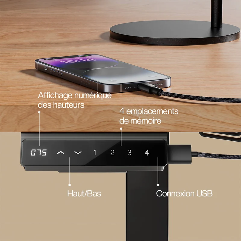 V2 Ultra Bureau assis debout électrique avec double moteurs