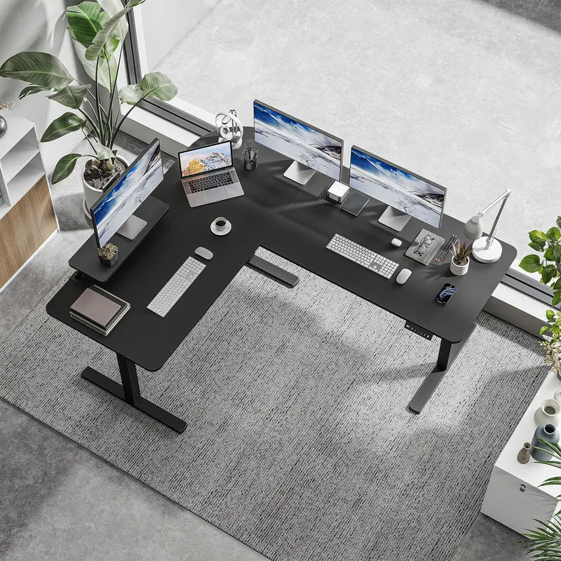 Bureau d'angle réglable en hauteur électriquement