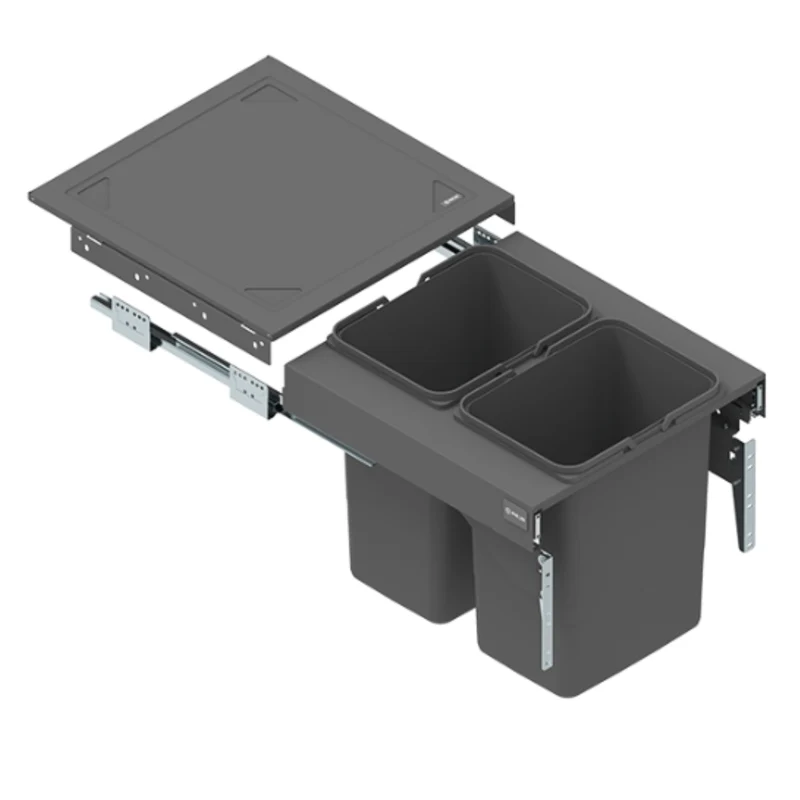Poubelle de cuisine encastrable - 2x15L - 50cm Meuble