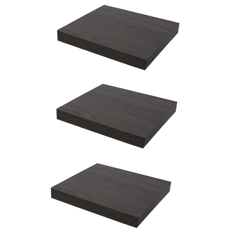 Étagère murale invisible lot de 3 - Chêne Anthracite - 23,5cm