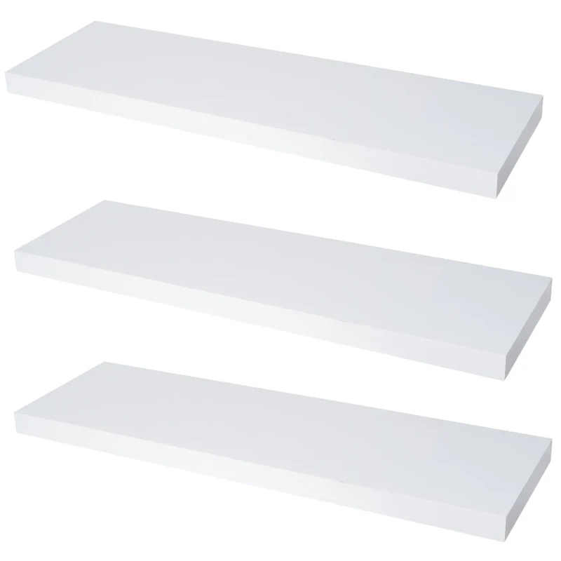 Étagère murale invisible 800mm lot de 3 - Blanc mat