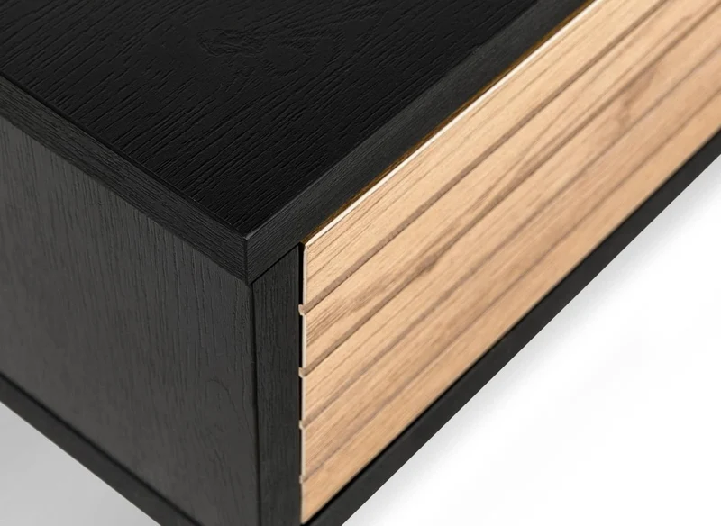 Bureau 2 tiroirs en bois et métal noir DARYL