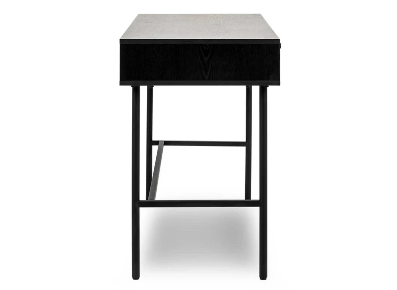 Bureau 2 tiroirs en bois et métal noir DARYL