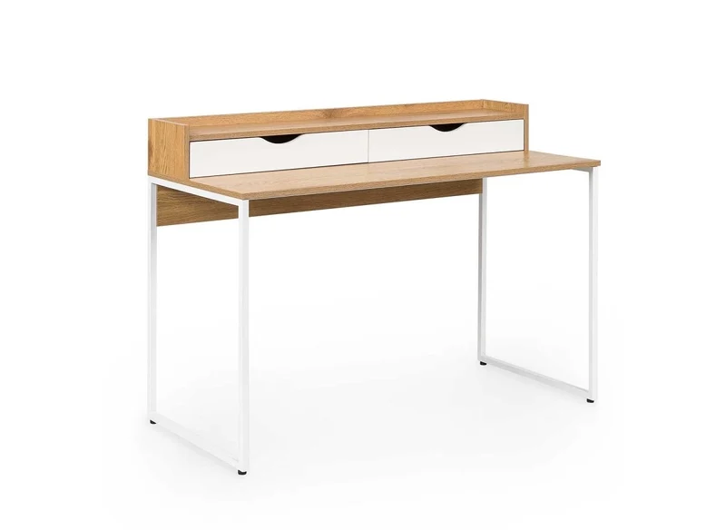 Bureau scandinave avec rangements en bois et métal NORBERT