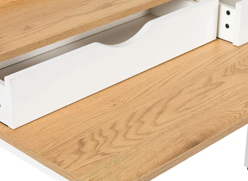 Bureau scandinave avec rangements en bois et métal NORBERT