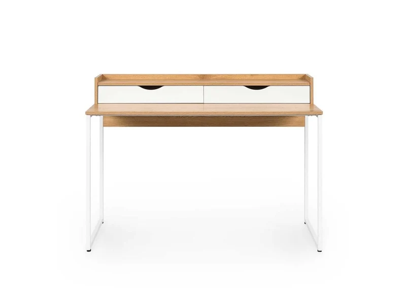 Bureau scandinave avec rangements en bois et métal NORBERT