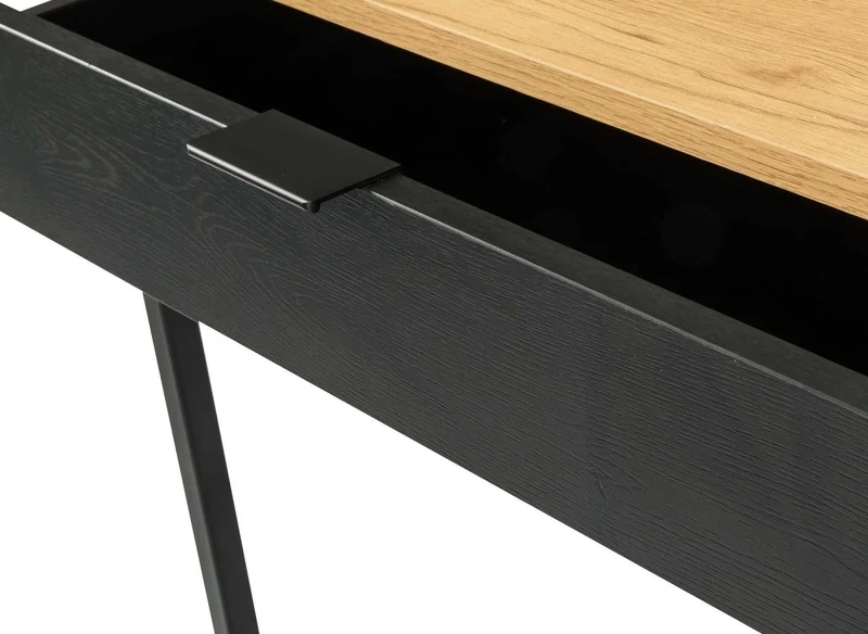 Bureau industriel avec tiroir et rangement en bois et métal COLETTE