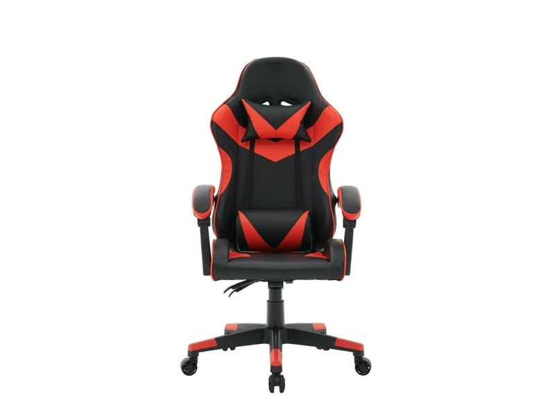 Fauteuil de bureau gaming en simili cuir noir et rouge PIXEL