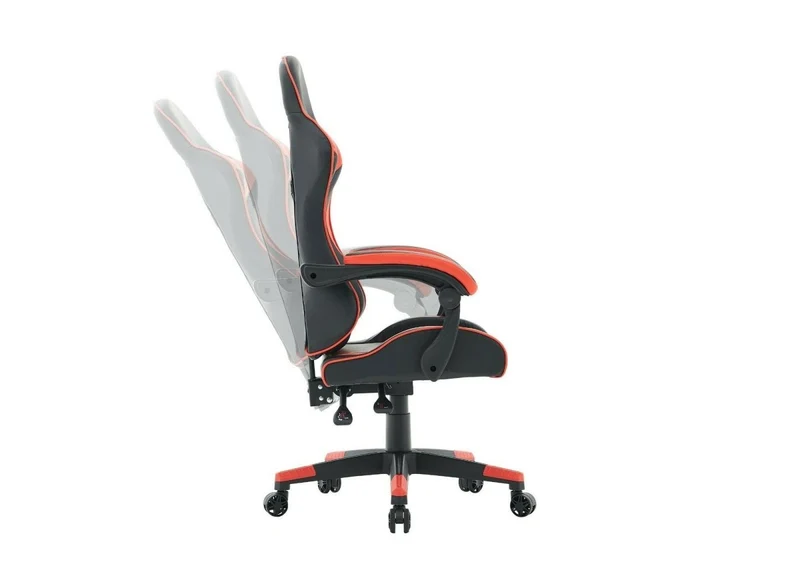 Fauteuil de bureau gaming en simili cuir noir et rouge PIXEL