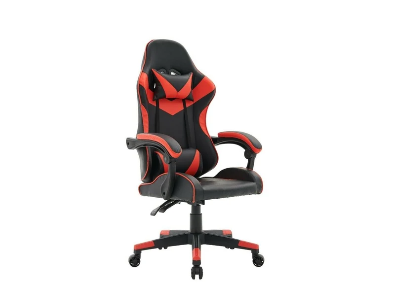 Fauteuil de bureau gaming en simili cuir noir et rouge PIXEL