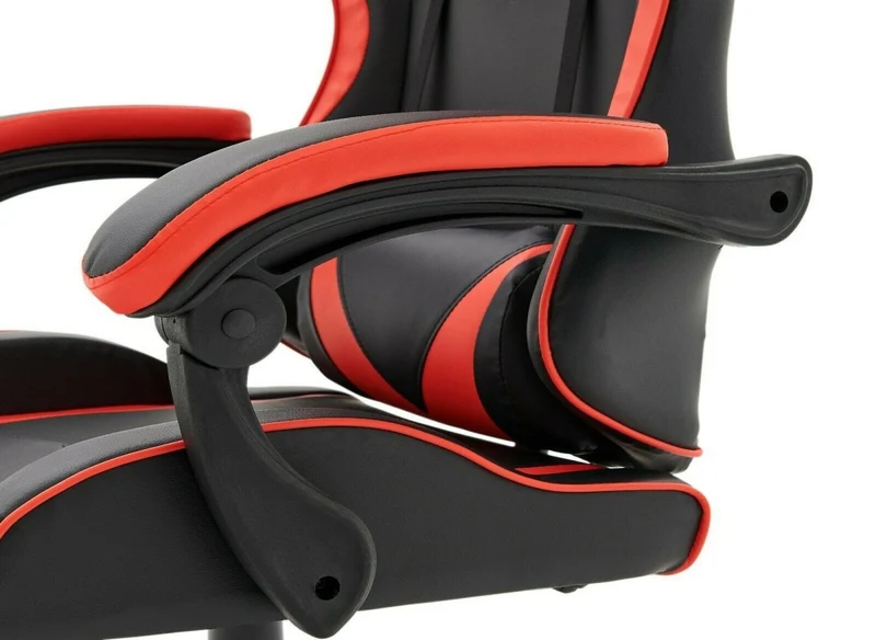 Fauteuil de bureau gaming en simili cuir noir et rouge PIXEL