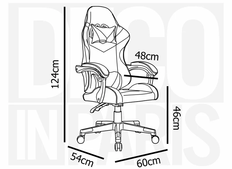Fauteuil de bureau gaming en simili cuir noir et rouge PIXEL
