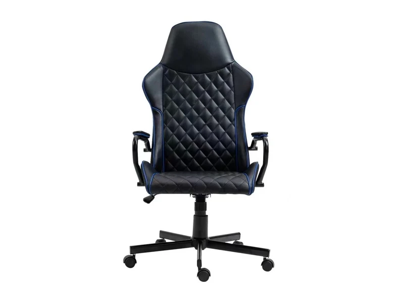 Fauteuil de bureau noir et bleu en simili cuir ATOMIC