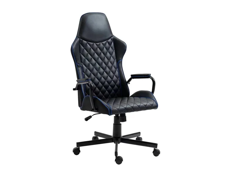 Fauteuil de bureau noir et bleu en simili cuir ATOMIC