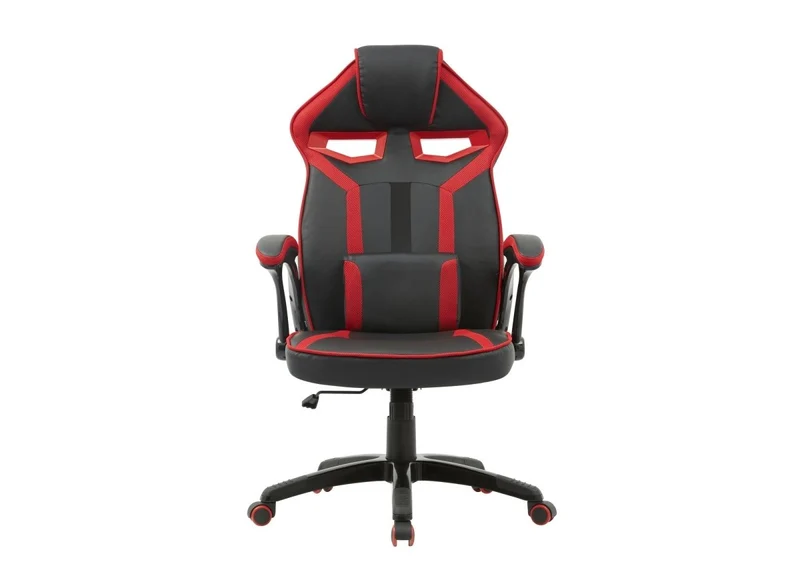 Fauteuil de bureau gaming en simili cuir noir et rouge ZONA
