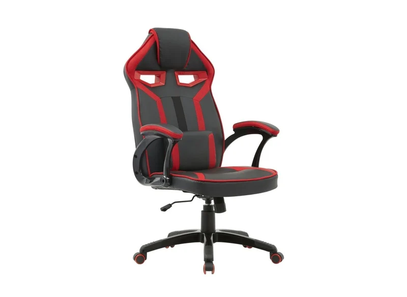 Fauteuil de bureau gaming en simili cuir noir et rouge ZONA