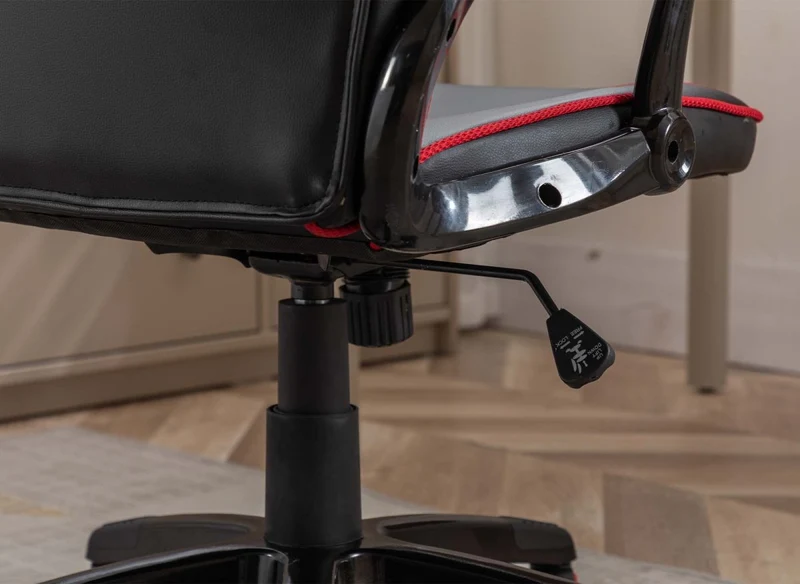 Fauteuil de bureau gaming en simili cuir noir et rouge ZONA