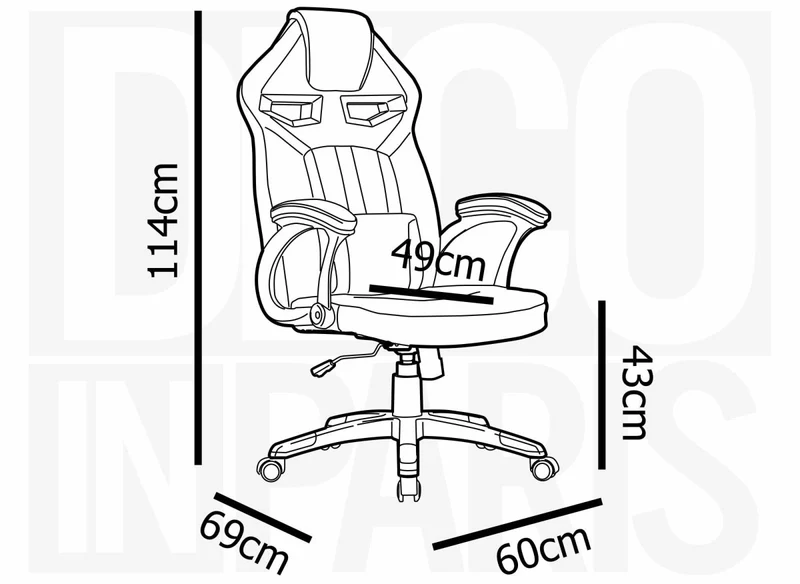 Fauteuil de bureau gaming en simili cuir noir et rouge ZONA