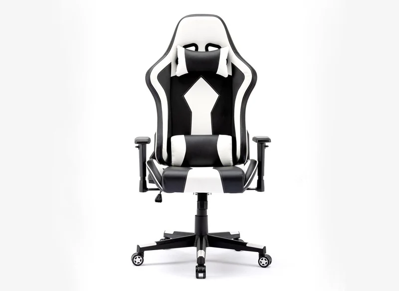 Fauteuil de bureau gaming en simili cuir noir et blanc SOUL