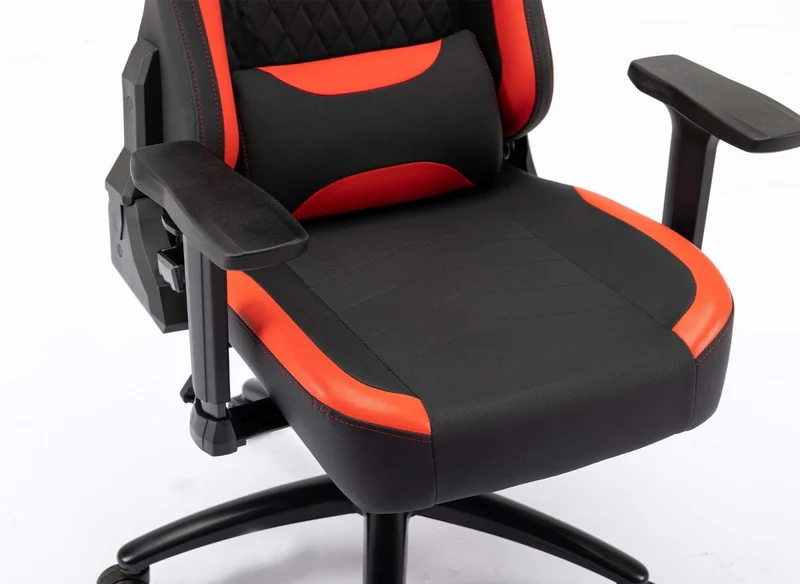 Fauteuil de bureau gaming en simili cuir noir et rouge EVALD