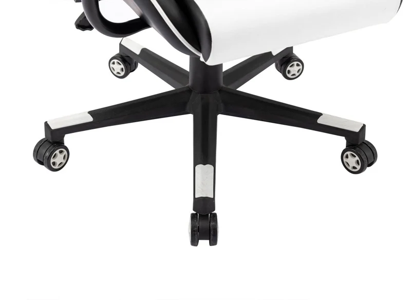 Fauteuil de bureau gaming en simili cuir noir et blanc LYHAM