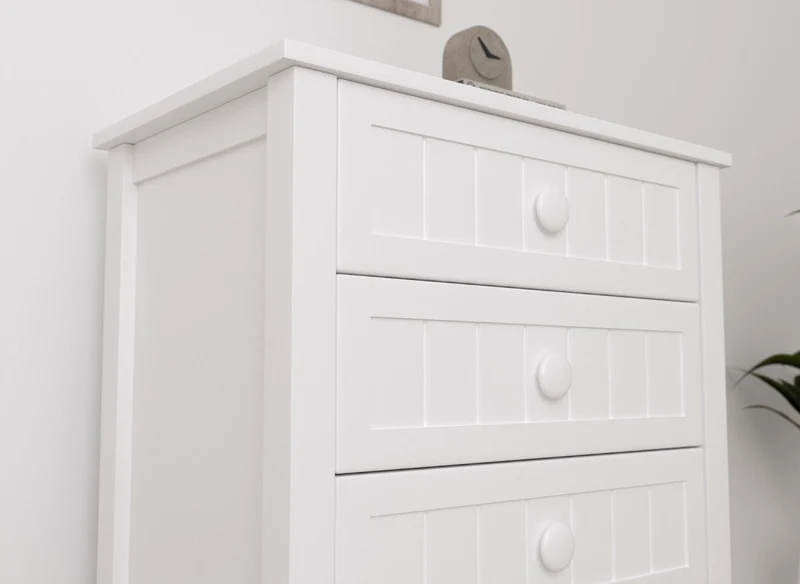 Commode 4 tiroirs en bois blanc KENNY